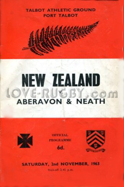 1963 Neath and Aberavon v New Zealand  Rugby Programme